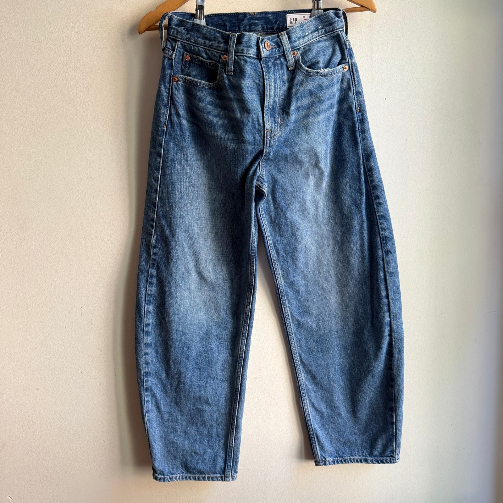 Gap Women's Barrel High Rise Jeans Indigo Petite 25/0p